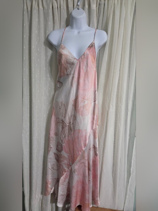 Victoria's Secret Other - Victoria's Secret Pink Satin Slip Gown with Adjustable Straps